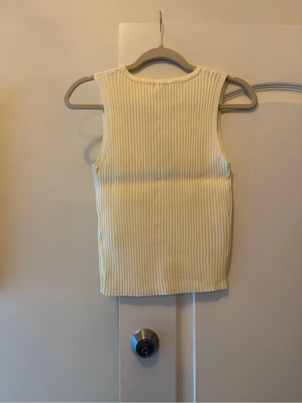 Vici Cream Ribbed Button-Front Tank - Picture 5 of 8